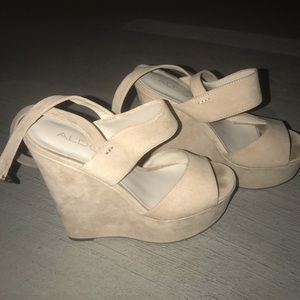 Aldo Shoes - Aldo suede nude wedges Aldo Shoes - Aldo suede nude wedges